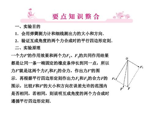 實驗三 驗證力的平行四邊形定則